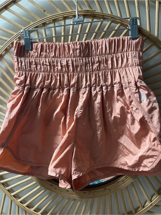 Free People Pants - Free people size small Women's High-Waist Smocked Shorts — Peach Pink